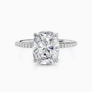 Lane Woods 925 Silver D Grade 4.5 Carat Cushion Cut with Side Halo Promise Engagement Rings