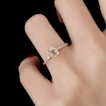 Lane Woods 925 Silver Delicate Cat Wedding Anniversary Moissanite Ring