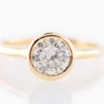 Lane Woods 925 Silver Delicate Round Moissanite Bezel Set Ring