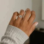 Lane Woods 925 Silver Delicate Round Moissanite Bezel Set Ring