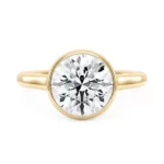 Lane Woods 925 Silver Delicate Round Moissanite Bezel Set Ring