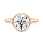 Lane Woods 925 Silver Delicate Round Moissanite Bezel Set Ring