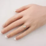 Lane Woods 925 Silver Delicate Round Moissanite Bezel Set Ring