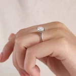Lane Woods 925 Silver Delicate Round Moissanite Bezel Set Ring