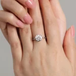 Lane Woods 925 Silver Delicate Round Moissanite Bezel Set Ring