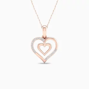 Lane Woods 925 Silver Double Love Heart Moissanite Necklace