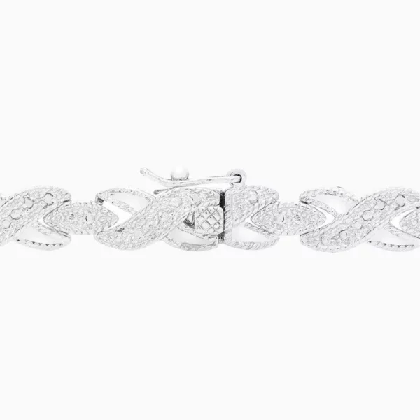 Lane Woods 925 Silver Elegant X Shape Moissanite Bracelet