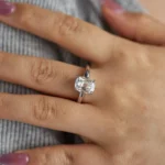 Lane Woods 925 Silver Elongated Cushion Cut Moissanite Solitaire Ring
