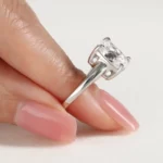 Lane Woods Elongated Cushion Cut Moissanite Solitaire Ring