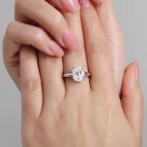 Lane Woods Elongated Cushion Cut Moissanite Solitaire Ring