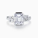 Lane Woods 925 Silver Emerald Moissanite Ring