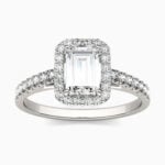 Lane Woods 925 Silver Emerald Pave Moissanite Ring