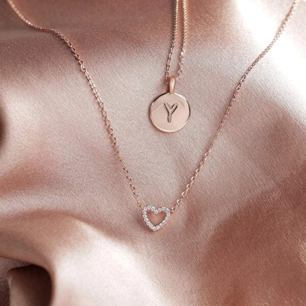 Lane Woods 925 Silver Eternal Love Heart Moissanite Necklace