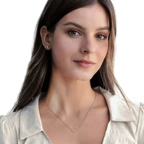 Lane Woods 925 Silver Eternal Love Heart Moissanite Necklace