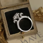 Lane Woods 925 Silver Fairy Flower Round Moissanite Ring