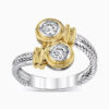 Lane Woods 925 Silver Fashion Gemini Promise Engagement Wedding Moissanite Ring