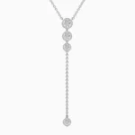 Lane Woods 925 Silver Four Main Gemstones Round Moissanite Halo Necklace