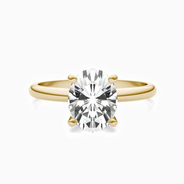 Lane Woods 925 Silver Four Prong Oval Solitaire Stackable Engagement Wedding Moissanite Ring