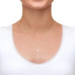 Lane Woods 925 Silver Four Prong Round Moissanite Necklace