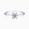 Lane Woods 925 Silver Four Prong Round Rings