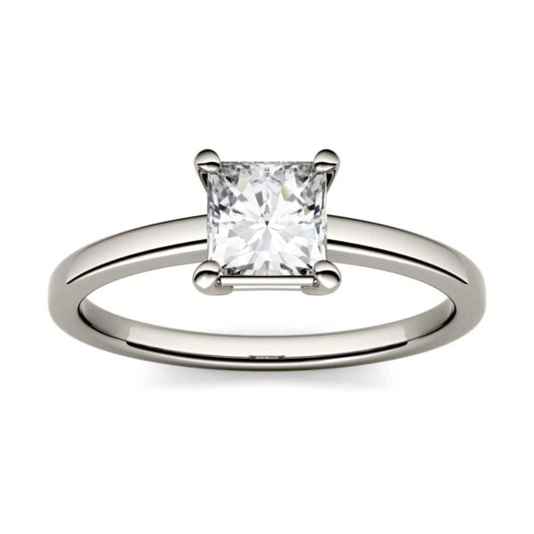 Lane Woods 925 Silver Four Prong Square Solitaire Moissanite Ring
