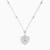 Lane Woods 925 Silver Gorgeous Queen Moissanite Halo Necklace