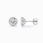 Lane Woods 925 Silver Halo 4 Prong Earring