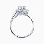 Lane Woods 925 Silver Halo Moissanite Round Rings