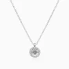 Lane Woods 925 Silver Halo Round Cut Moissanite Necklace