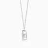 Lane Woods 925 Silver Halo Round Cut Moissanite Necklace