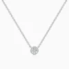 Lane Woods 925 Silver Halo Round Moissanite Necklace