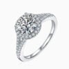 Lane Woods 925 Silver Halo Round Solitaire Moissanite Ring