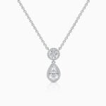 Lane Woods 925 Silver Halo Teardrop Swarovski Zirconia Necklace