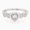 Lane Woods 925 Silver Heart Shape Round-cut Promise Engagment Moissanite Ring
