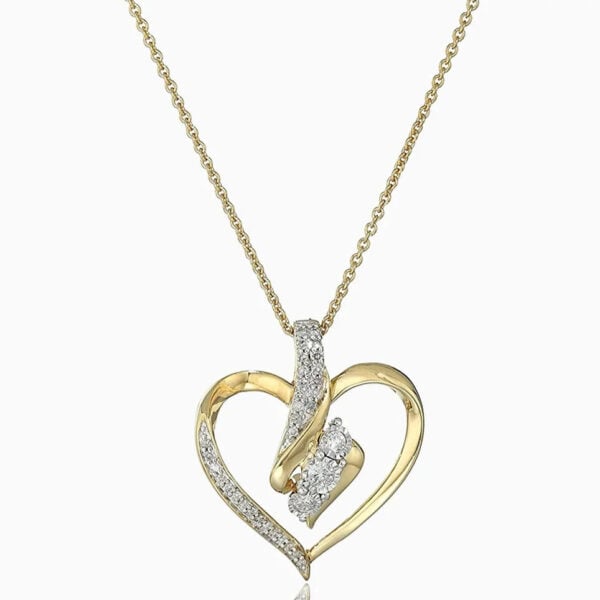 Lane Woods 925 Silver Heart Shaped Moissanite Necklace