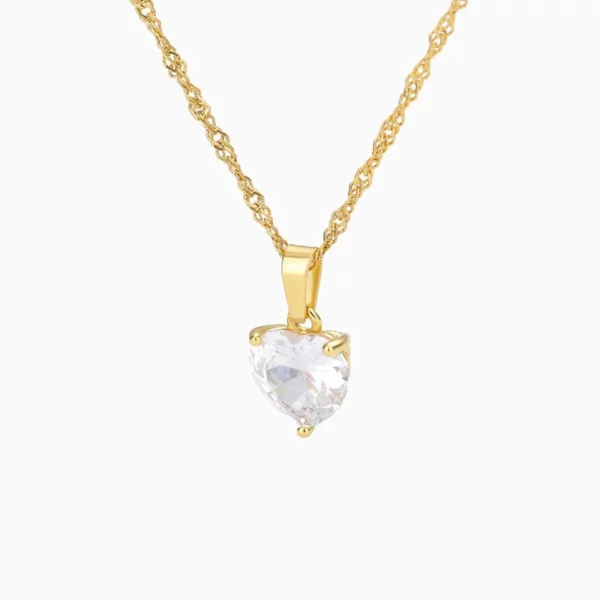 Lane Woods 925 Silver Heart-Shaped Moissanite Necklace