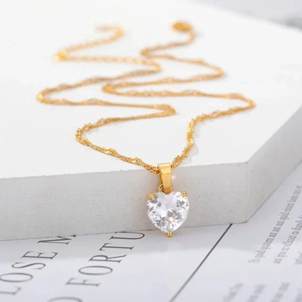 Lane Woods 925 Silver Heart-Shaped Moissanite Necklace
