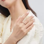 Lane Woods 925 Silver Heart-Shaped Promise Engagement Moissanite Ring