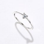 Lane Woods 925 Silver Heart-Shaped Promise Engagement Moissanite Ring