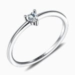 Lane Woods 925 Silver Heart-Shaped Promise Engagement Moissanite Ring