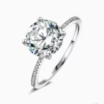 Lane Woods 925 Silver Huge Promise Engagement Wedding Moissanite Ring