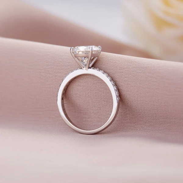 Lane Woods 925 Silver Huge Promise Engagement Wedding Moissanite Ring