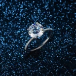 Lane Woods 925 Silver Huge Promise Engagement Wedding Moissanite Ring
