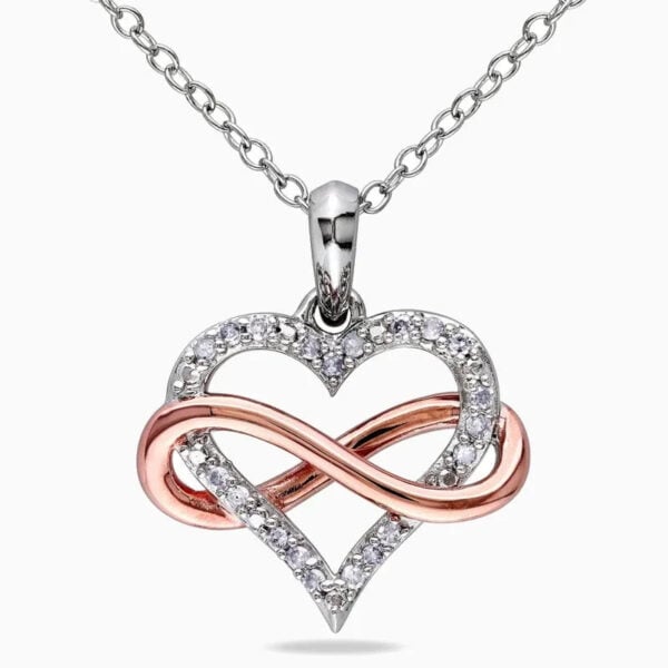 Lane Woods 925 Silver Infinity Heart Moissanite Necklace