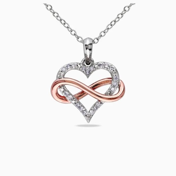 Lane Woods 925 Silver Infinity Heart Moissanite Necklace