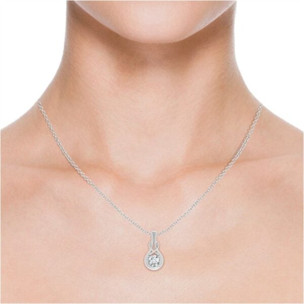 Lane Woods 925 Silver Infinity Knot Round Moissanite Necklace