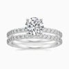 Lane Woods 925 Silver Inlaid Double Promise Engagement Moissanite Ring Set