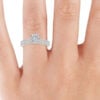 Lane Woods 925 Silver Inlaid Double Promise Engagement Moissanite Ring Set