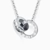 Lane Woods 925 Silver Interlocking Circles Moissanite Necklace