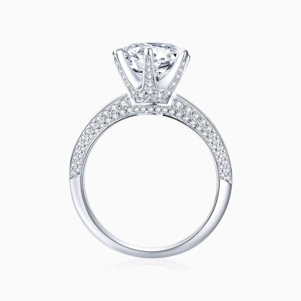Lane Woods 925 Silver Micro Pave Round Moissanite Ring